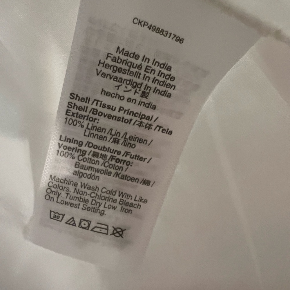 Madewell 100% Linen Scoopneck Cutaway Vest white size 6 - Picture 8 of 9